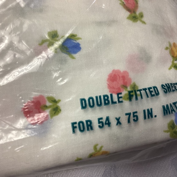 Vintage  TEA ROSE. DOUBLE SHEET. MUSLIN. - Picture 4 of 7